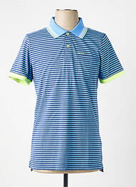 Polo imprimé rayures manches courtes bleu NEW ZEALAND AUCKLAND homme