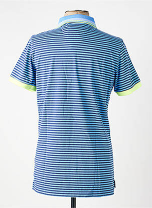 Polo imprimé rayures manches courtes bleu NEW ZEALAND AUCKLAND homme