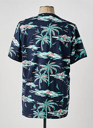 T-shirt coupe cintrée manches courtes bleu MONTE CARLO homme