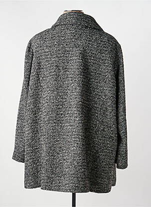 Manteau long coupe droite sans capuche gris SAMOON femme