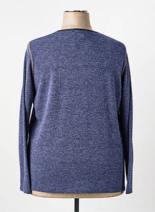 Pull tissage chiné manches longues bleu TELMAIL femme