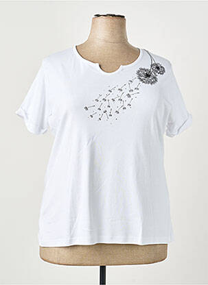 T-shirt sérigraphie avec strass manches courtes blanc I.ODENA femme
