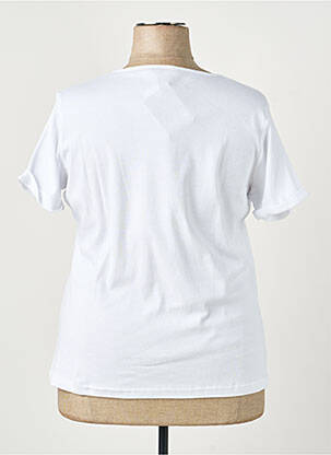 T-shirt sérigraphie avec strass manches courtes blanc I.ODENA femme