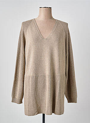 Pull tunique manches longues manches longues beige PERSONA femme