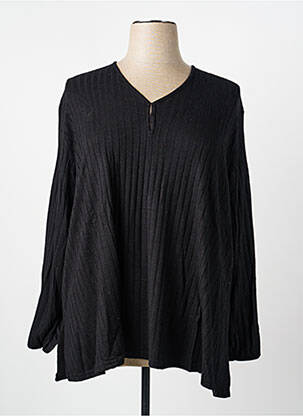 Pull coupe droite manches longues noir KAKIE femme