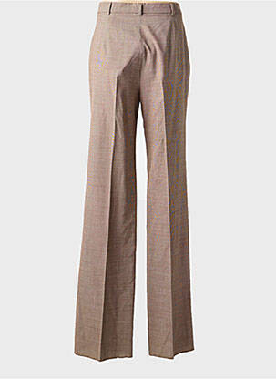 Pantalon droit fermeture zippée sous rabat avec crochet marron MAX MARA femme