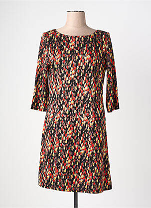 Robe mi-longue manches 3/4 manches 3/4 noir VEGAS femme