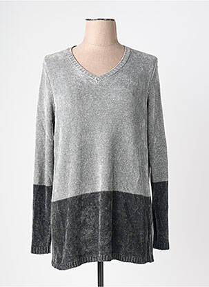 Pull coupe droite manches longues gris MARINA RINALDI femme