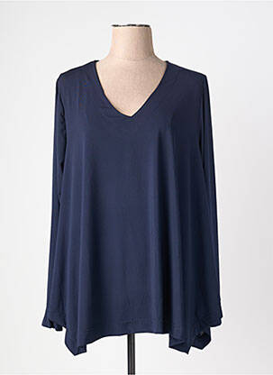 Top stretch manches longues bleu JORGIE PARIS femme