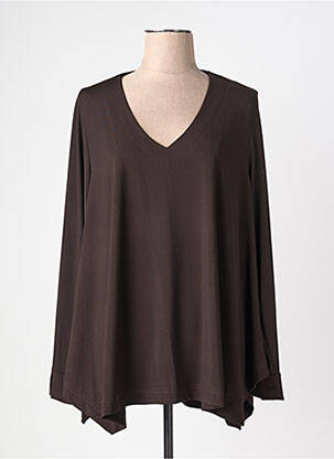 Top stretch manches longues marron JORGIE PARIS femme