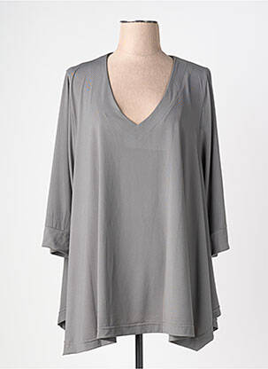 Top stretch manches 3/4 gris JORGIE PARIS femme