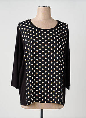 Top imprimé fantaisie manches 3/4 noir MARINA RINALDI femme