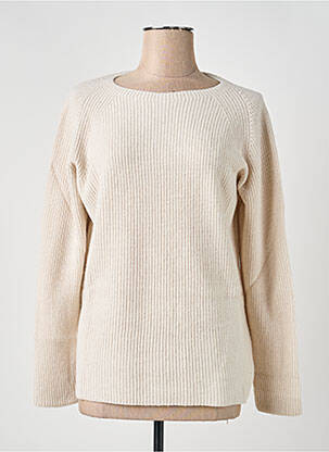 Pull col bateau manches longues beige MARINA RINALDI femme