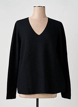 Pull coupe cintrée manches longues noir PERSONA femme