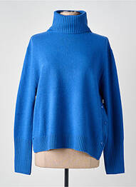 Pull col roulé coupe droite manches longues bleu BELLA JONES femme