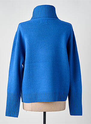 Pull col roulé coupe droite manches longues bleu BELLA JONES femme