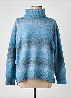 Pull col roulé coupe ajustée manches longues bleu BELLA JONES femme