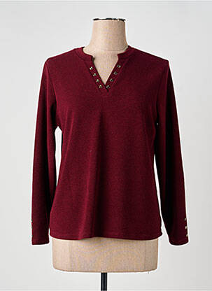 Pull coupe cintrée manches longues rouge HALOGENE femme