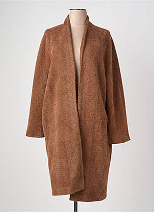Manteau long coupe droite sans capuche marron SCARLET ROOS femme