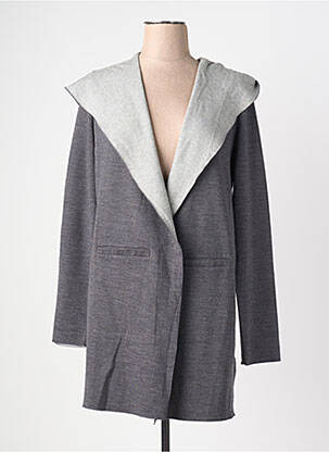 Veste casual coupe droite gris MAJESTIC FILATURES femme