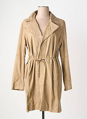 Veste en cuir sans repassage beige OAKWOOD femme