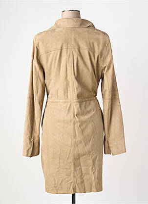 Veste en cuir sans repassage beige OAKWOOD femme