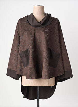 Pull stretch manches longues marron JORGIE PARIS femme