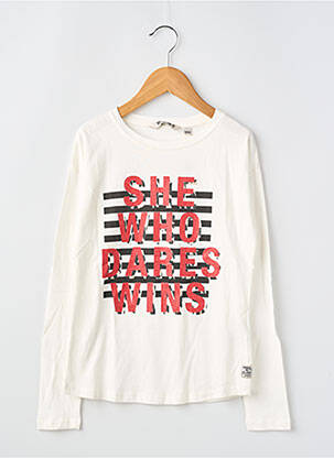 T-shirt coupe droite manches longues blanc GARCIA fille