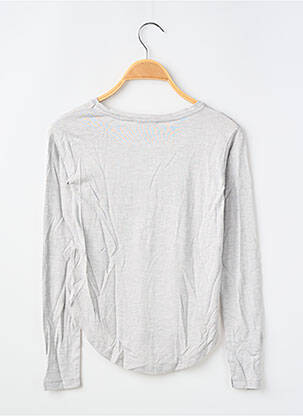 T-shirt coupe droite manches longues gris CYMOD fille