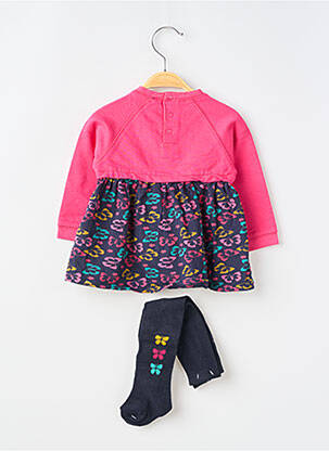 Robe courte manches longues manches longues rose LOSAN fille