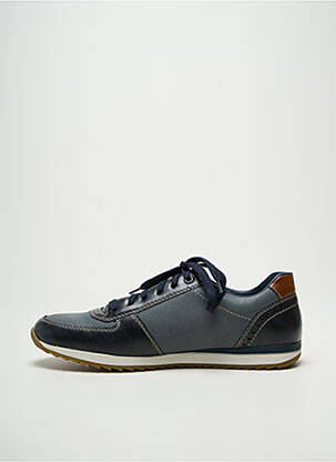 Baskets tissage satiné bout rond bleu RIEKER homme