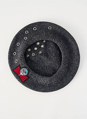 Bonnet forme béret gris POUPEE CHIC femme