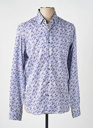 Chemise manches longues imprimé fantaisie bleu DARIO BELTRAN homme