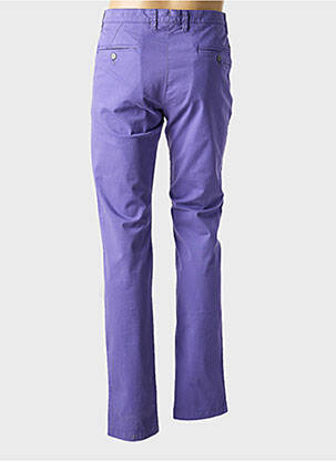 Pantalon chino stretch taille normale violet BRUNO SAINT HILAIRE homme