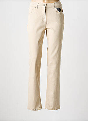 Jeans coupe slim stretch taille normale beige ANNA MONTANA femme