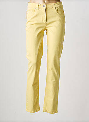 Jeans coupe slim stretch taille normale jaune ANNA MONTANA femme