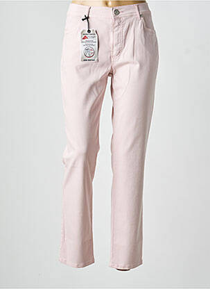Pantalon slim tissage popeline taille normale rose ANNA MONTANA femme