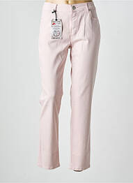 Pantalon slim tissage popeline taille normale rose ANNA MONTANA femme
