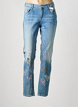 Jeans coupe slim stretch taille normale bleu COMMA, femme