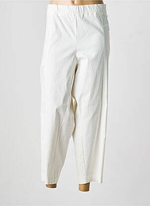 Pantalon 7/8 tissage popeline taille normale beige SAMOON femme
