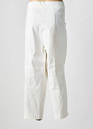 Pantalon 7/8 tissage popeline taille normale beige SAMOON femme
