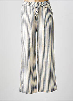 Pantalon large fermeture zippée sous rabat boutonné taille normale gris LE PETIT BAIGNEUR femme