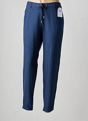 Pantalon chino tissage popeline taille normale bleu EVA KAYAN femme