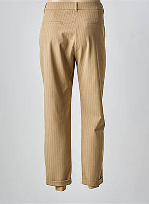 Pantalon chino fermeture zippée sous rabat boutonné taille normale marron EVA KAYAN femme