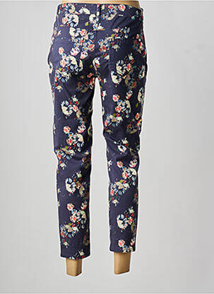 Pantalon 7/8 tissage popeline taille normale bleu ANNA MONTANA femme