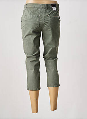 Pantalon 7/8 tissage popeline taille normale vert ANNA MONTANA femme