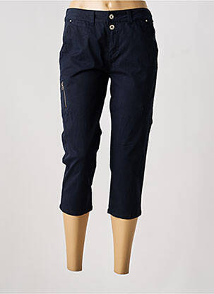 Pantacourt tissage popeline bleu ANNA MONTANA femme