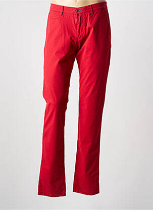 Pantalon chino tissage popeline taille normale rouge BRUNO SAINT HILAIRE femme