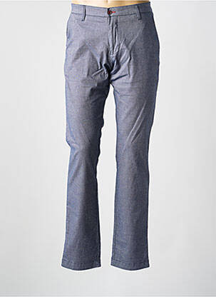 Pantalon chino tissage chiné taille normale bleu BRUNO SAINT HILAIRE homme