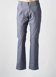 Pantalon chino tissage chiné taille normale bleu BRUNO SAINT HILAIRE homme